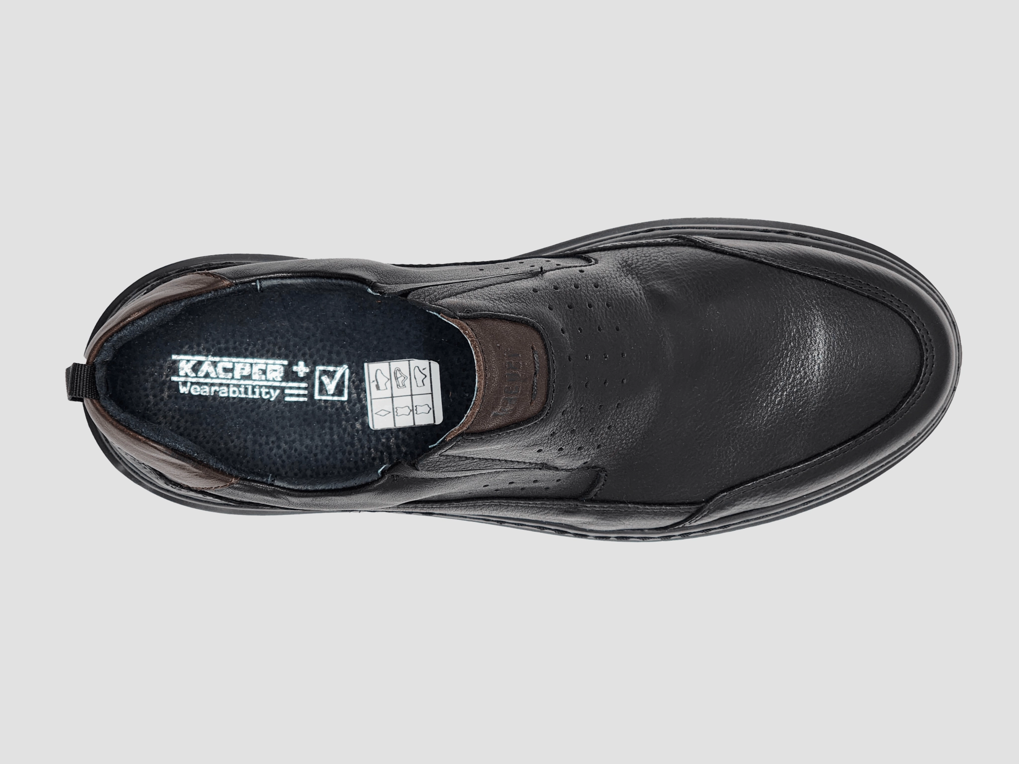 Seamless Internal Structure Men's Casual Slip-On Leather Shoes - Black