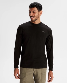 Men's Co-ordinate Organic Cotton Long Sleeve T-shirt - Black DroppedShoulder CompactSize