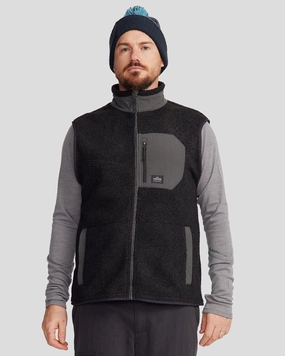Reinforced Elbows Snap Closures Men's Co-Z High Pile Vest - Black Stingray