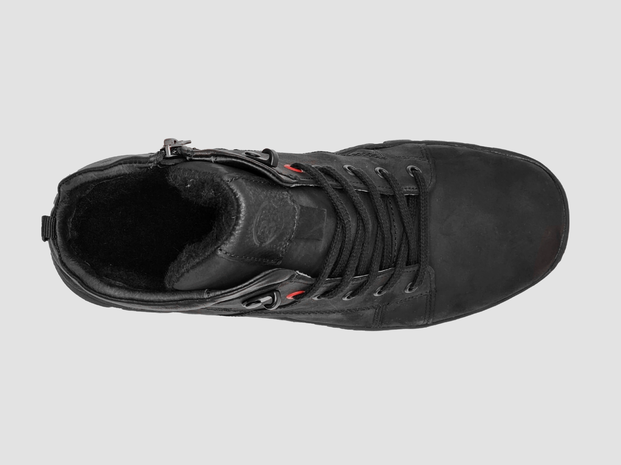 Men's Comfort Thick Wool-Lined Zip-Up Leather Boots - Black Quick Dry Technology Comfort Lining Trail Runner