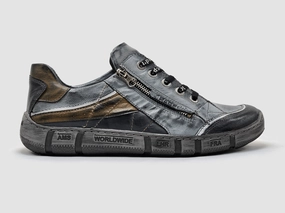 Wear-Ready Shoes Comfy Walking Men's Comfort Zip-Up Leather Shoes - Grey