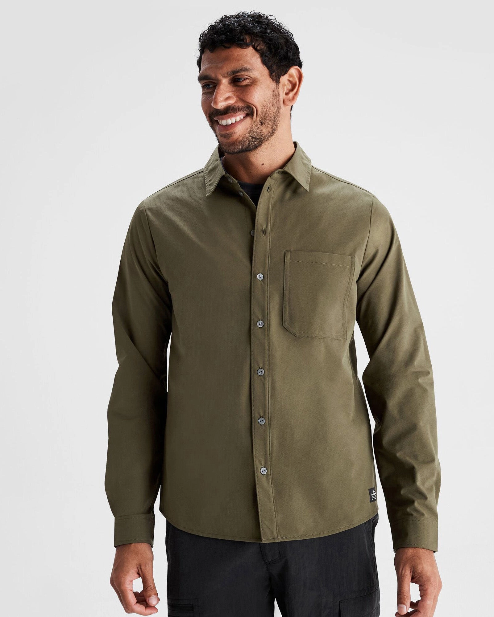 Effortless Style Men's Corsair Long Sleeve Shirt - Light Moss