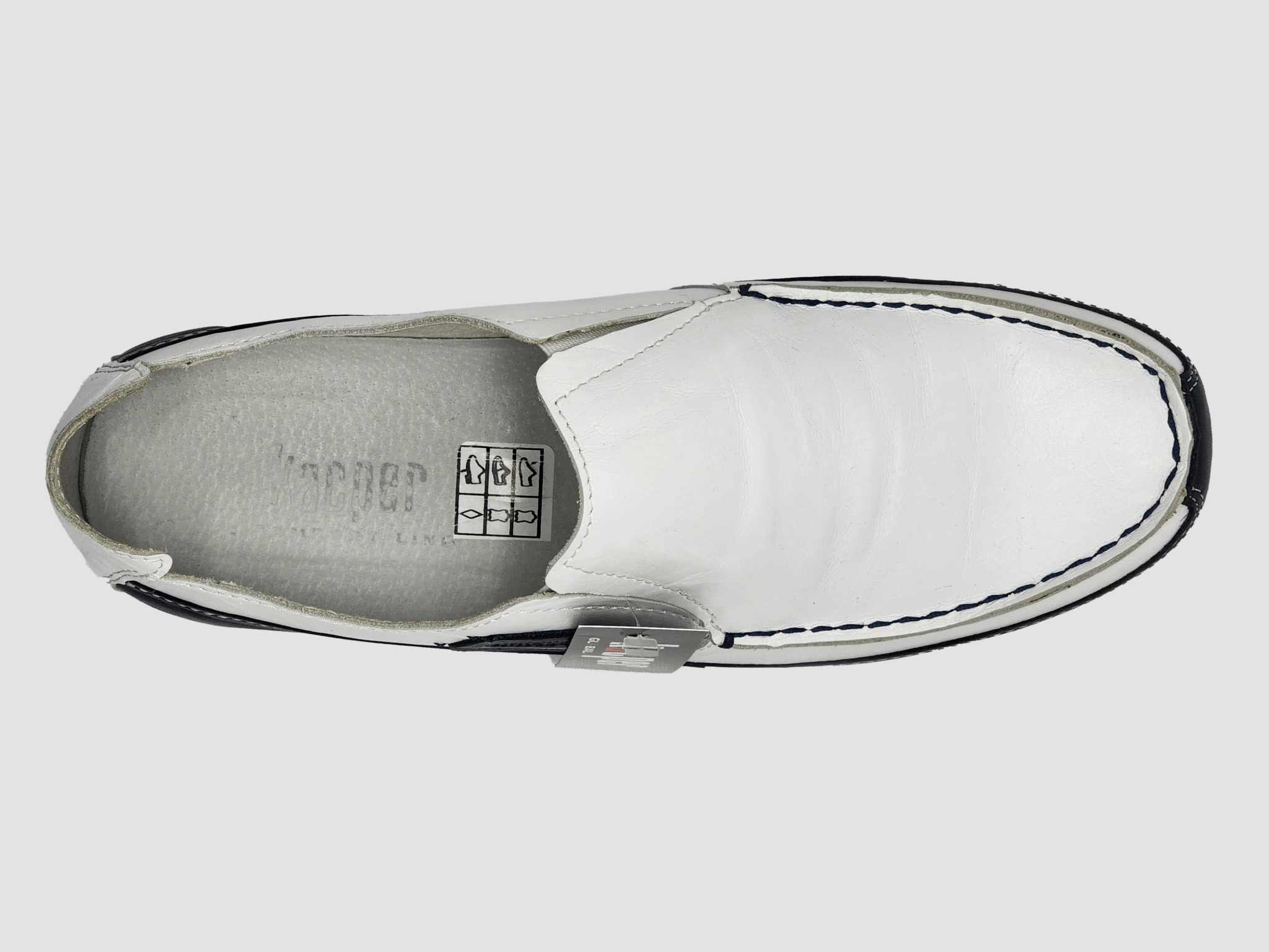 Men's Dockside Slip-On Leather Boat Shoes - White No Break In Fast Wear