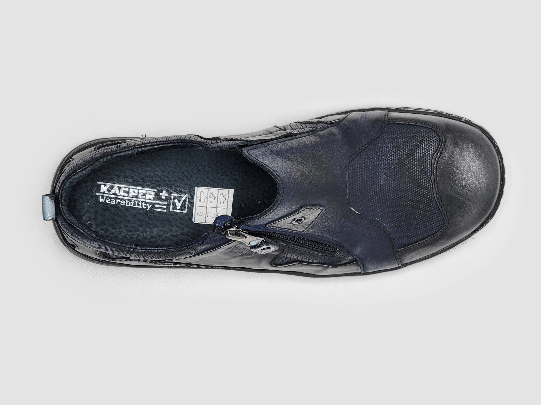 Freedom Steps Men's Everyday Slip-On Leather Shoes - Black/Navy