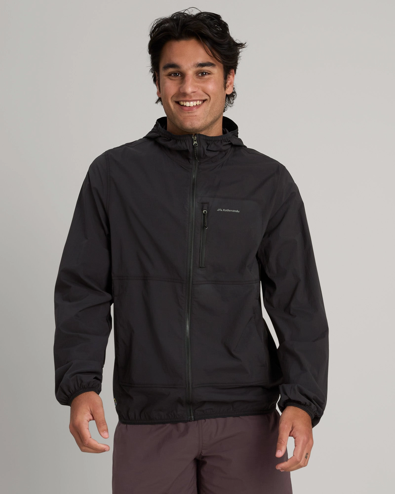 Men's EVRY-Where Stretch Windbreaker - Black Stingray Odor Resistant LowProfileStitching