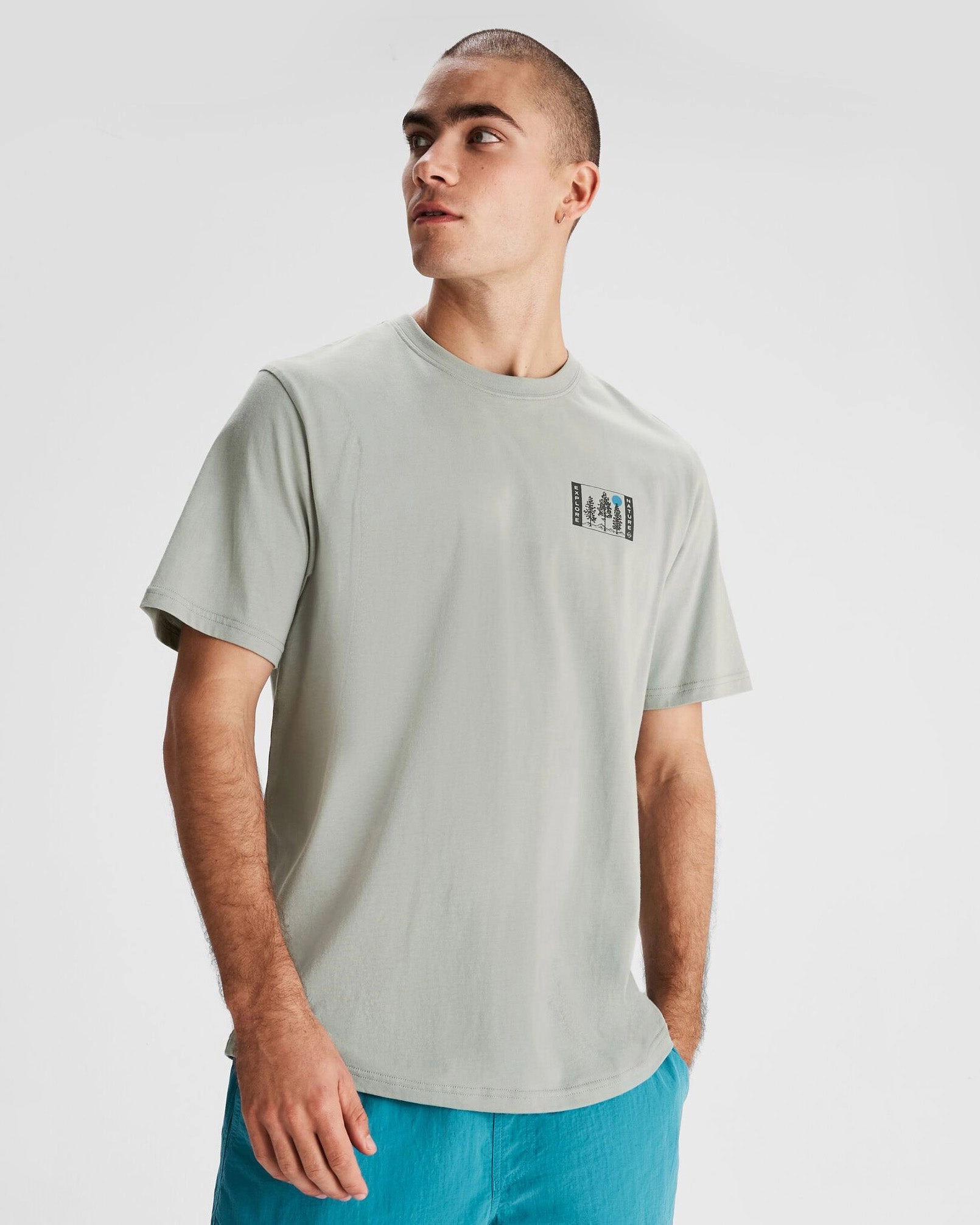 MultiPanelBreathability Men's Explore Nature Organic Cotton T-shirt - Gum Tree