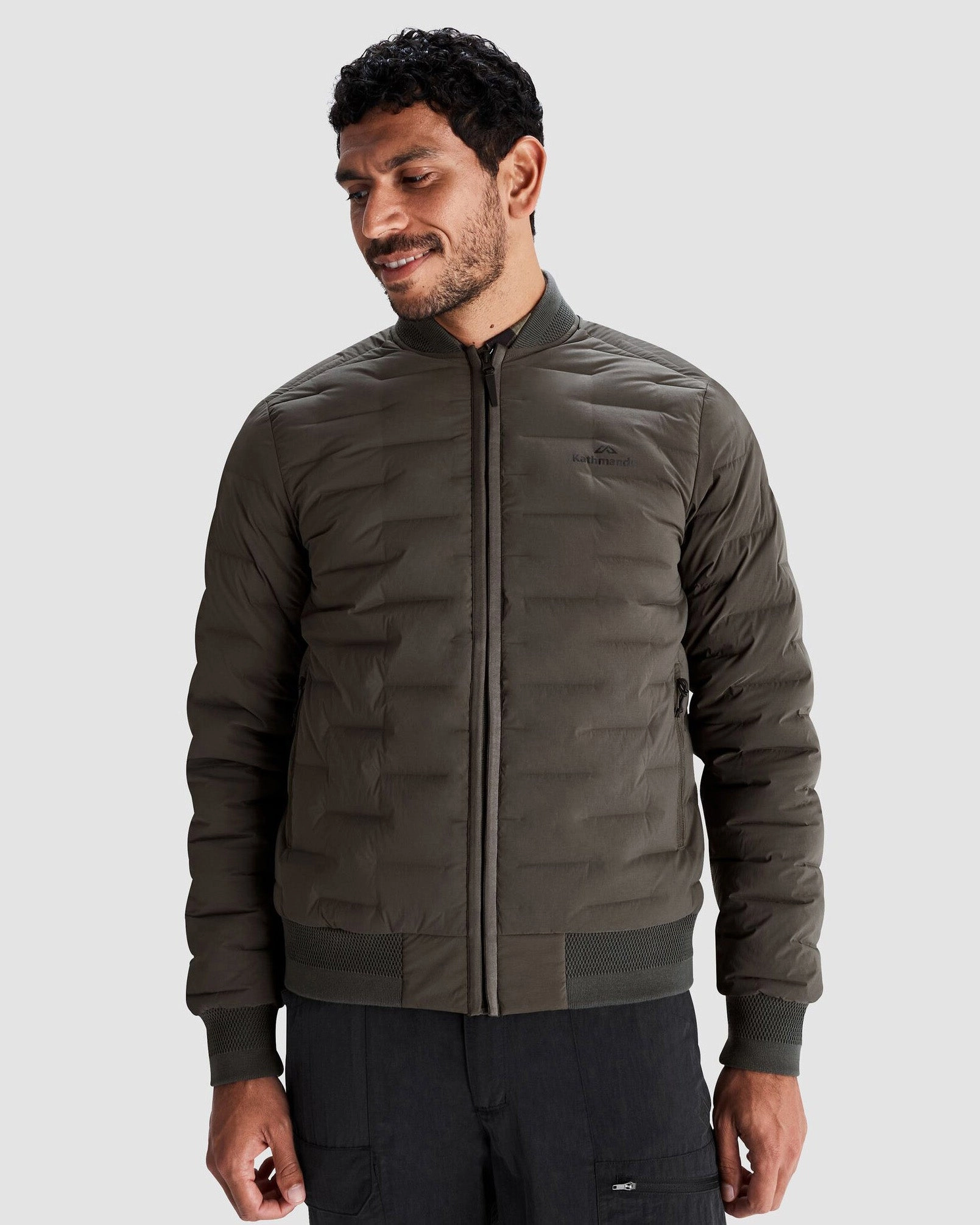 All Season TearResistantOuter Men's Federate Stretch Down Bomber Jacket - Dark Moss