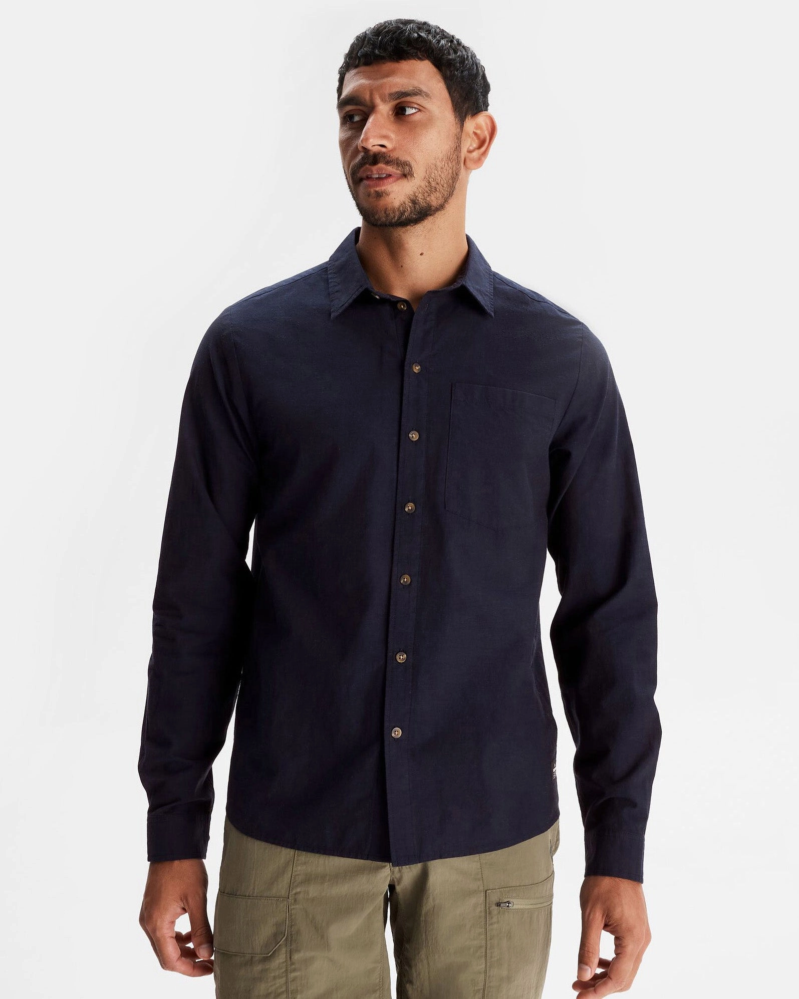 Men's Flaxton LT Long Sleeve Shirt - Pure Navy Street Wear
