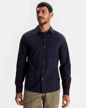 Men's Flaxton LT Long Sleeve Shirt - Pure Navy Slim Silhouette