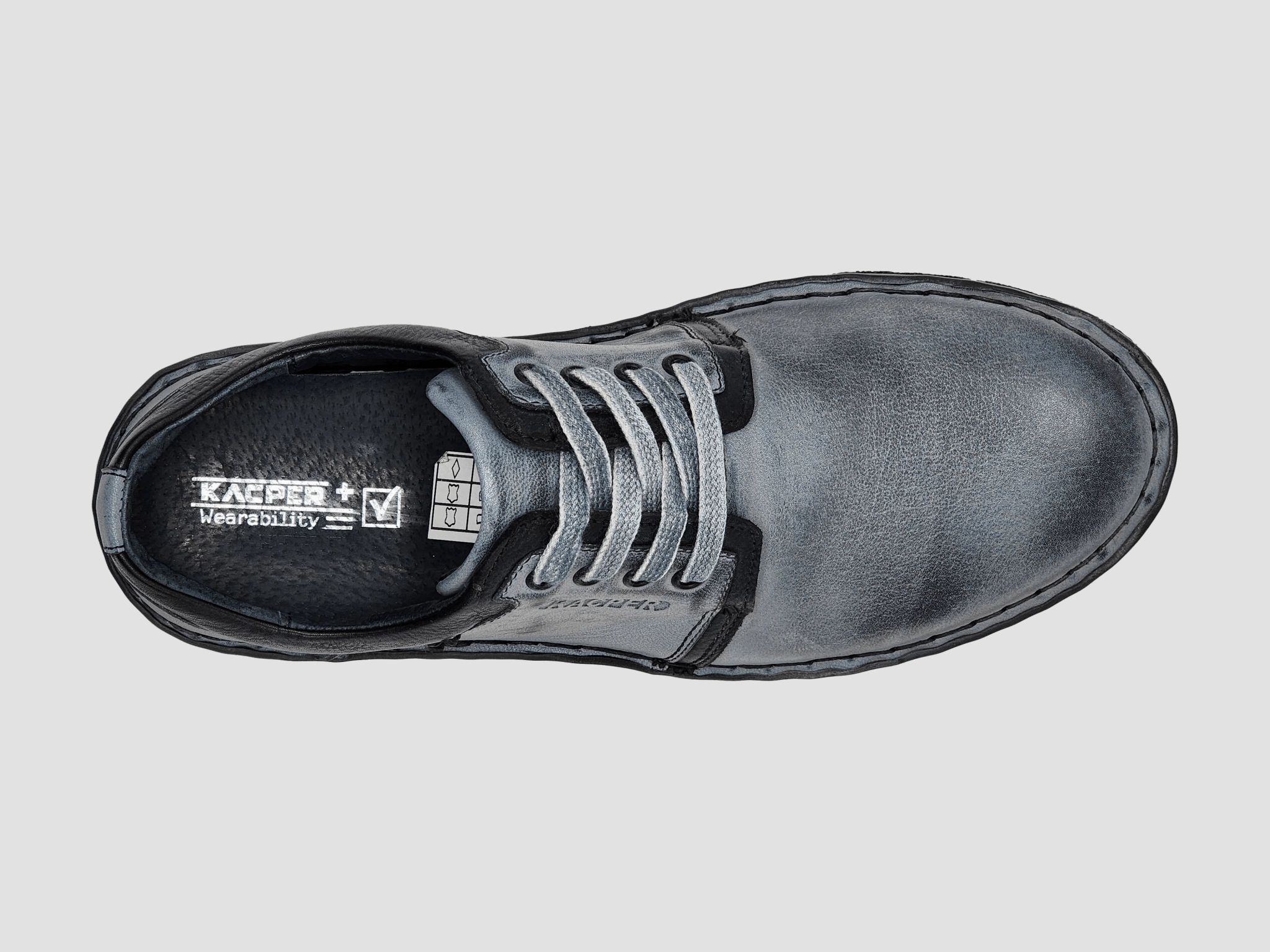 Men's Frosty Leather Shoes - Grey Chill Feet