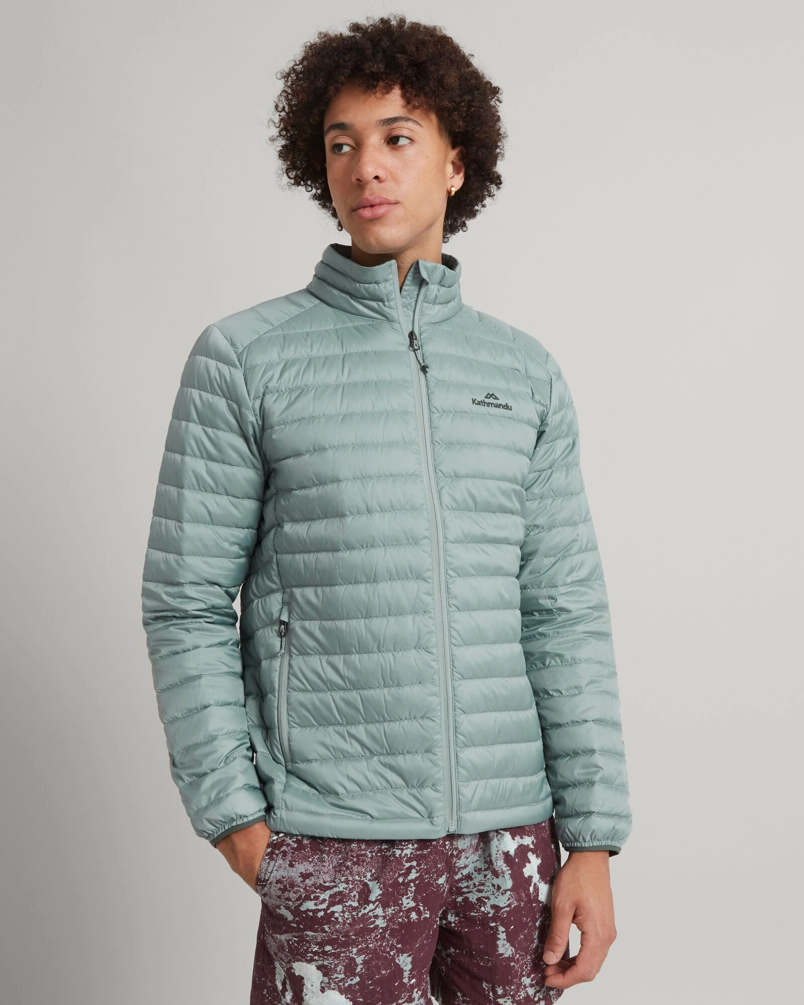 Men's Heli 600 Fill Lightweight Down Jacket - Gum Tree Dynamic Compression Fit Subtle Layers