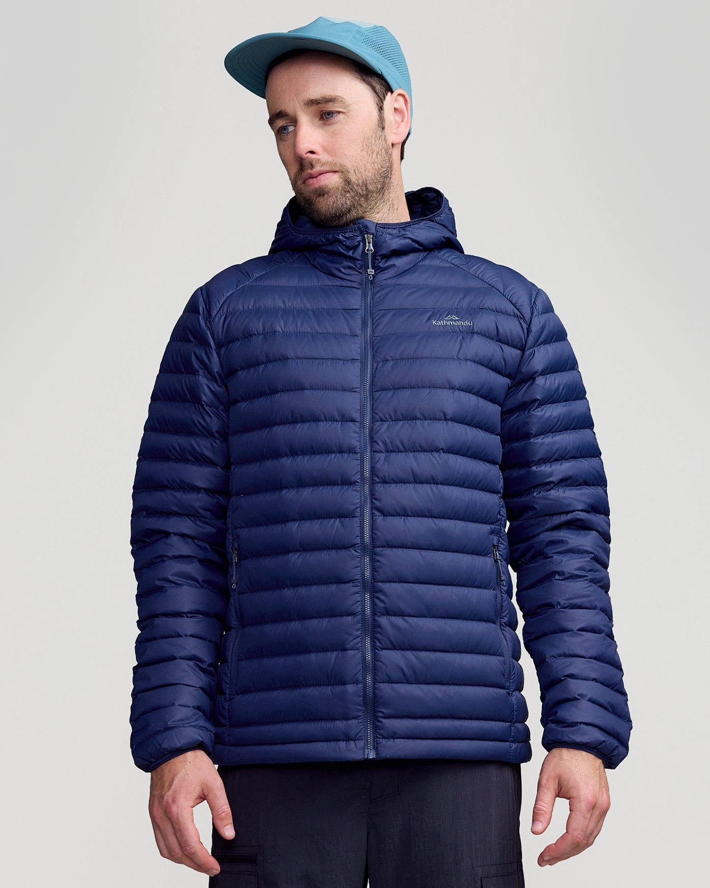 Weatherproof Barrier Rubberized Edging Men's Heli Down Hooded Jacket v3 - Pure Navy