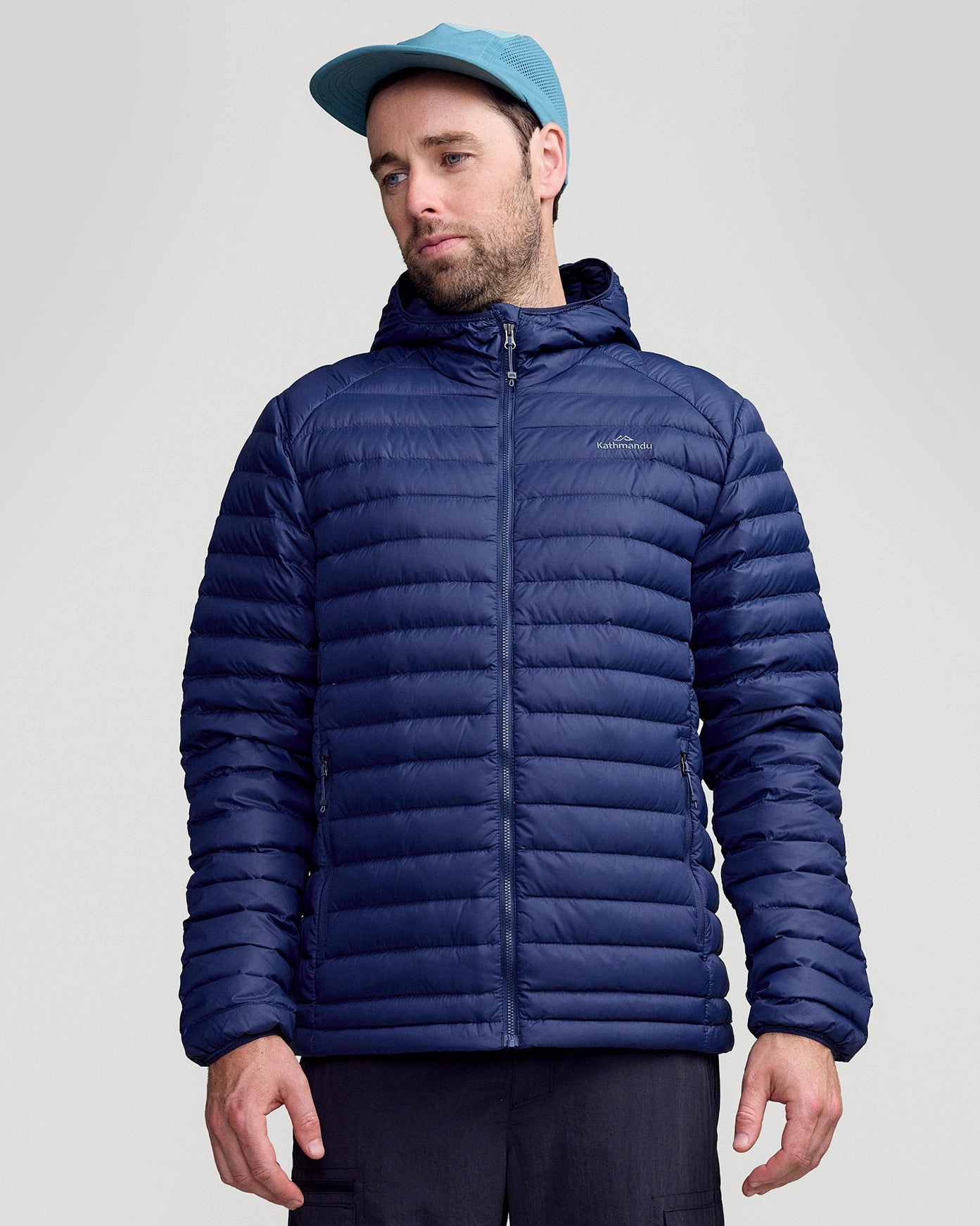 Neutral Style Abrasion Proof Shoulders Men's Heli Down Hooded Jacket v3 - Pure Navy