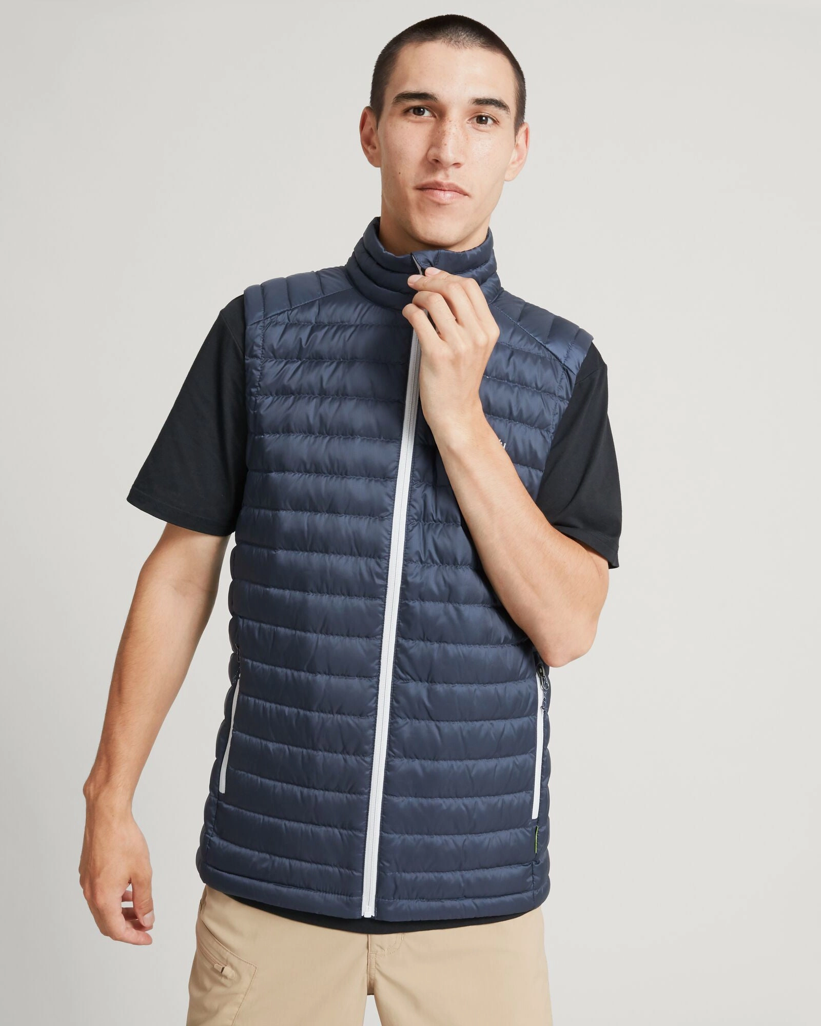 Sustainable Recycled Material Men's Heli Down Vest - Midnight Navy