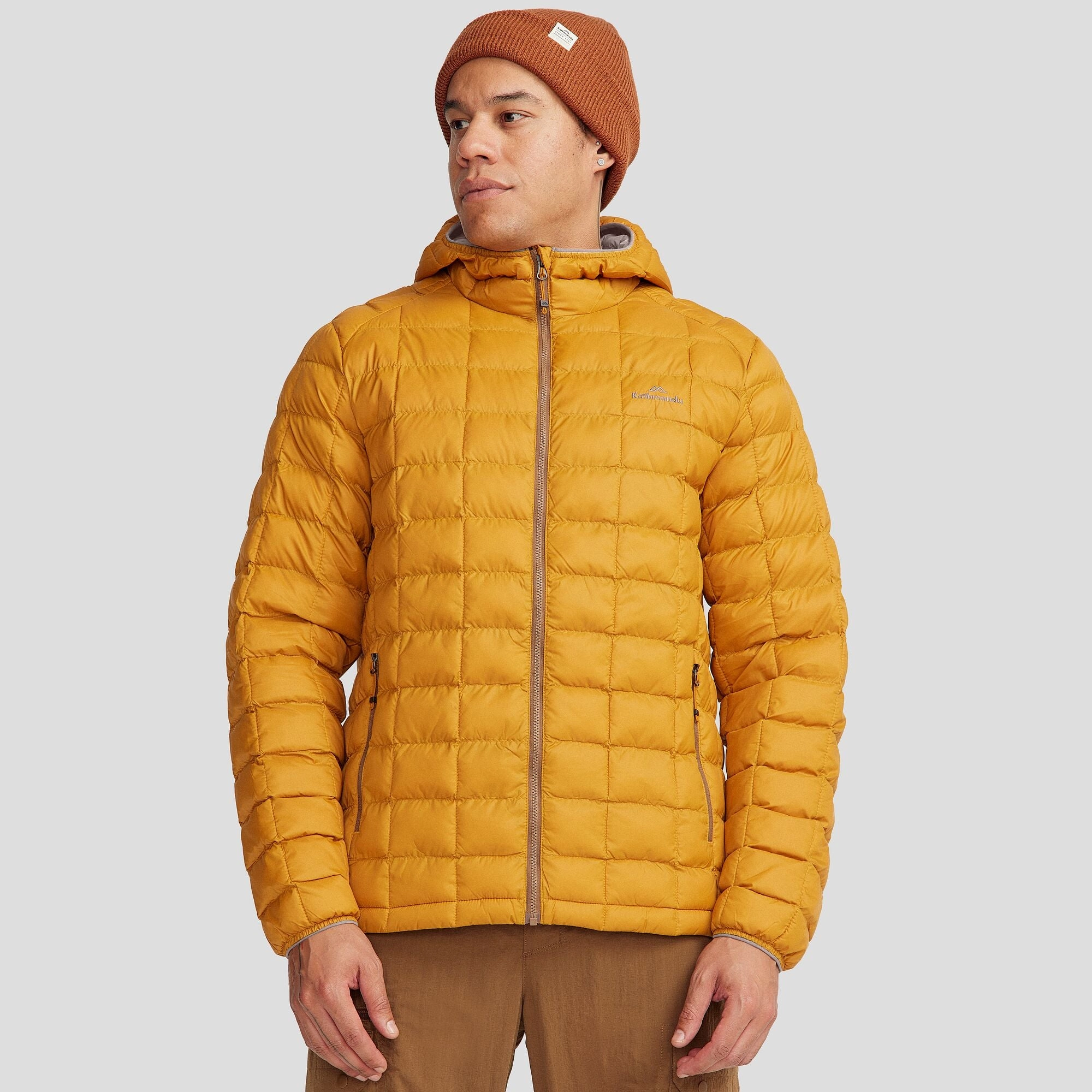 Men's Heli Insulated Hooded Jacket - Golden Oak clean design