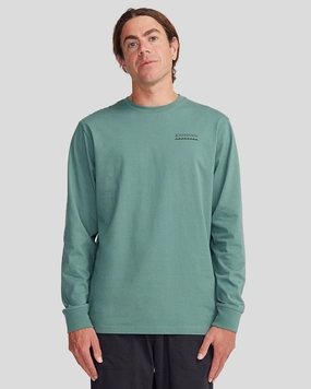 Men's Heritage Logo Organic Cotton L/S Tee - Light Forest Snag Free Fabric