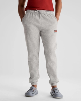 Simple Silhouette Soft Lines Men's Kathmandu Heritage Logo Slouchy Joggers - Light Grey Marle