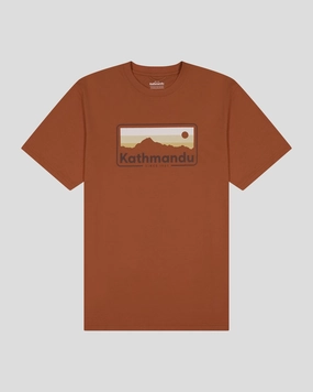 Men's Kathmandu Logo 70's Organic Cotton T-shirt - Copper Self Fabric Tie Closure