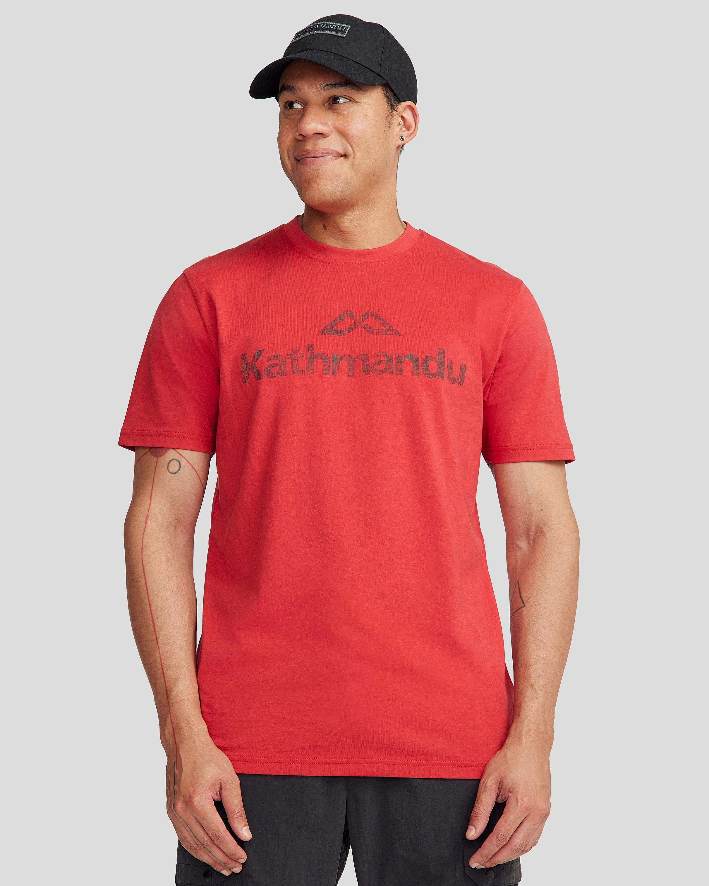 Men's Logo Organic Cotton T-shirt - Classic Red AbrasionResistant Fabric