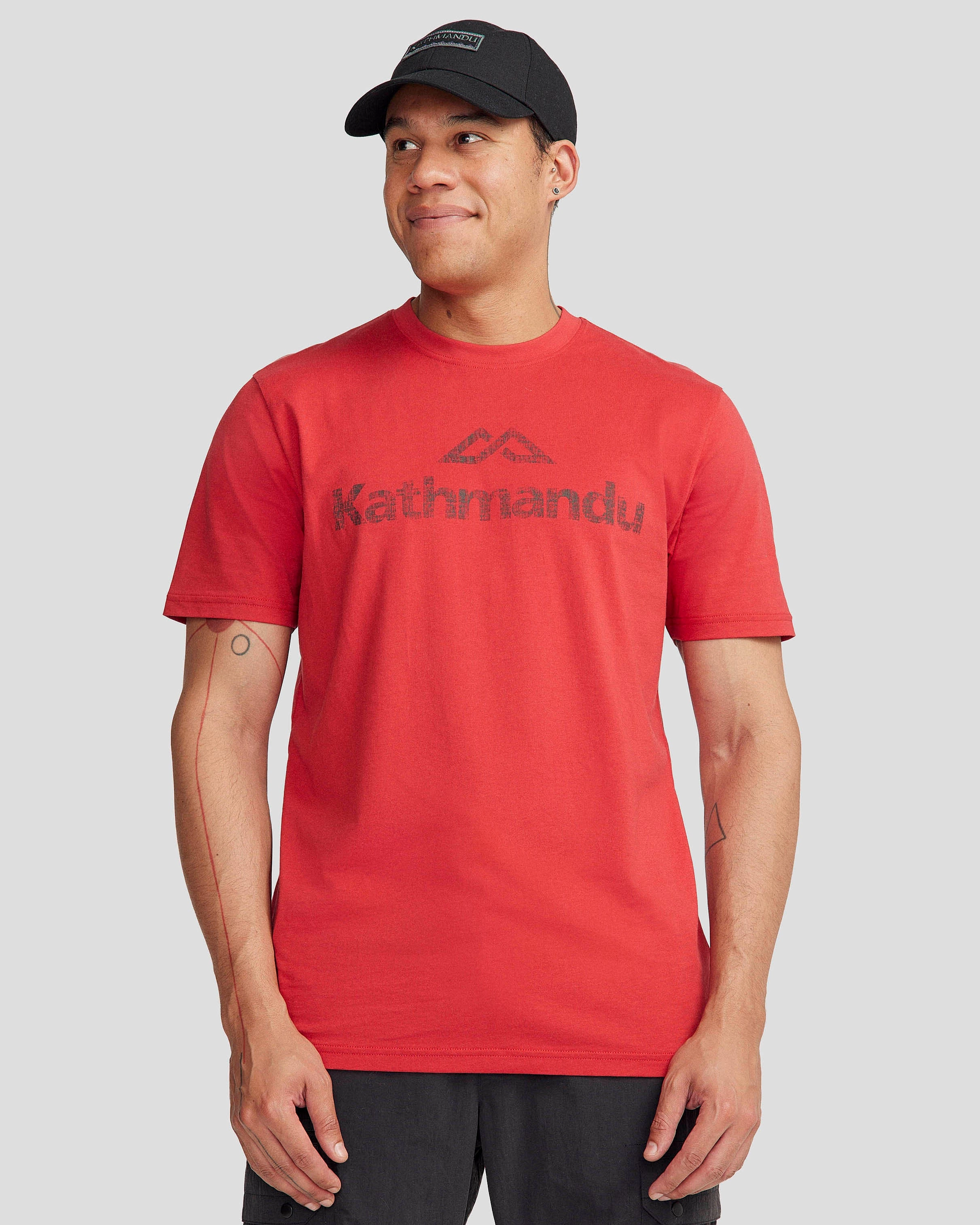Men's Logo Organic Cotton T-shirt - Classic Red Adaptive Waistband