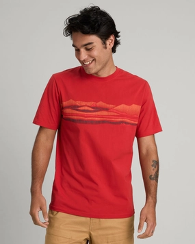 Relaxed Crew Neck Opening AllDay Comfort Tech Men's Long White Cloud Organic Cotton T-shirt - Spicy Chilli Pepper