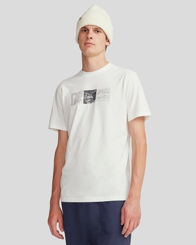 Men's Mountain Photo Organic Cotton T-shirt - White Bound Seam Edges