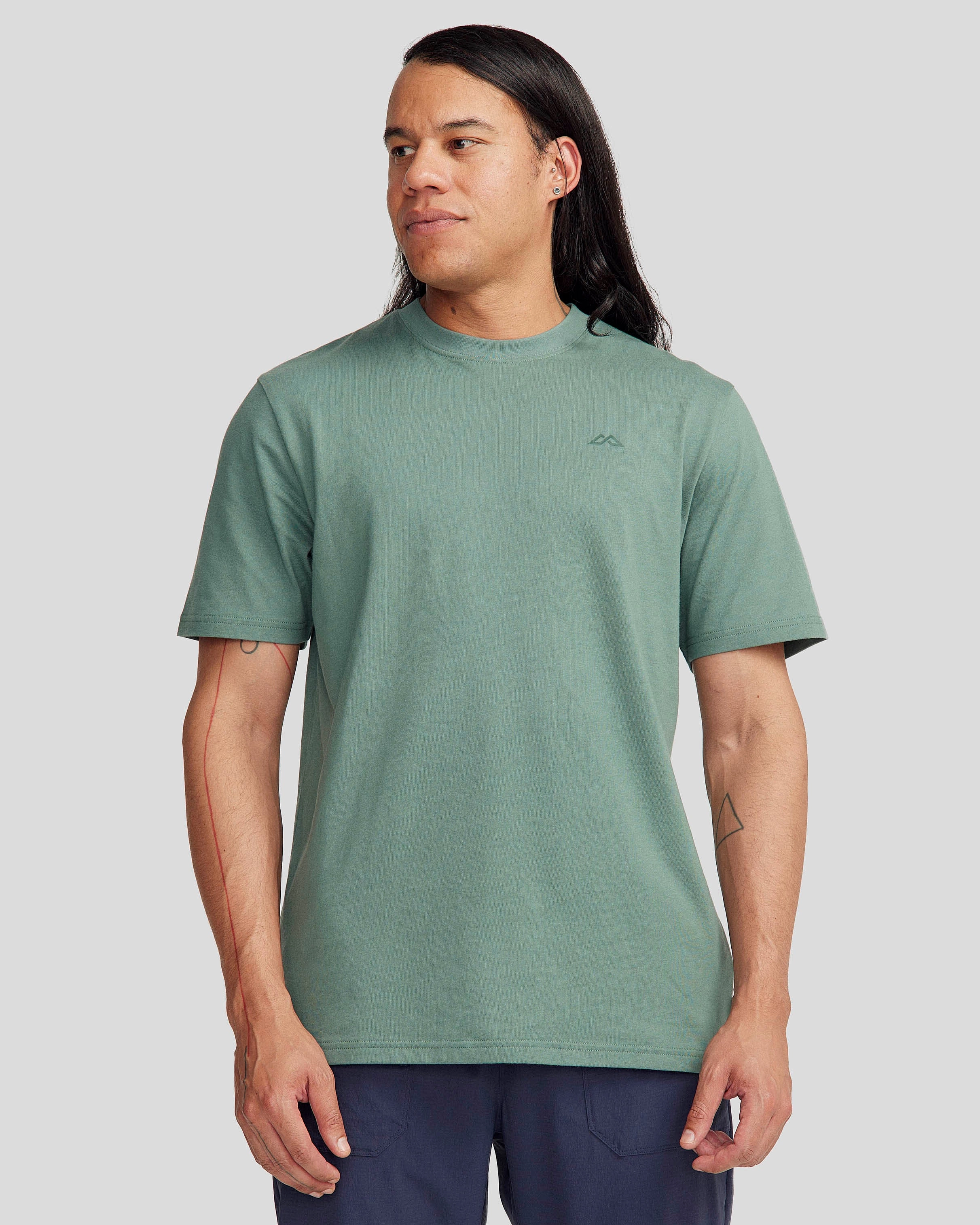 Men's NZ Heritage Organic Cotton T-shirt - Light Forest Summer Wardrobe Tubular Body Construction