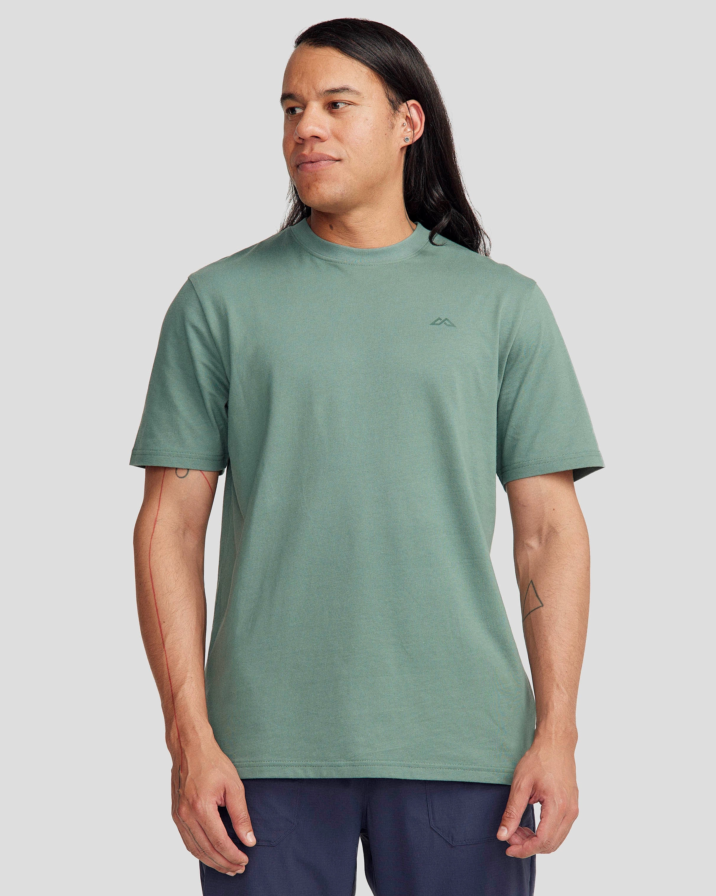 RollUpCuff Men's NZ Heritage Organic Cotton T-shirt - Light Forest