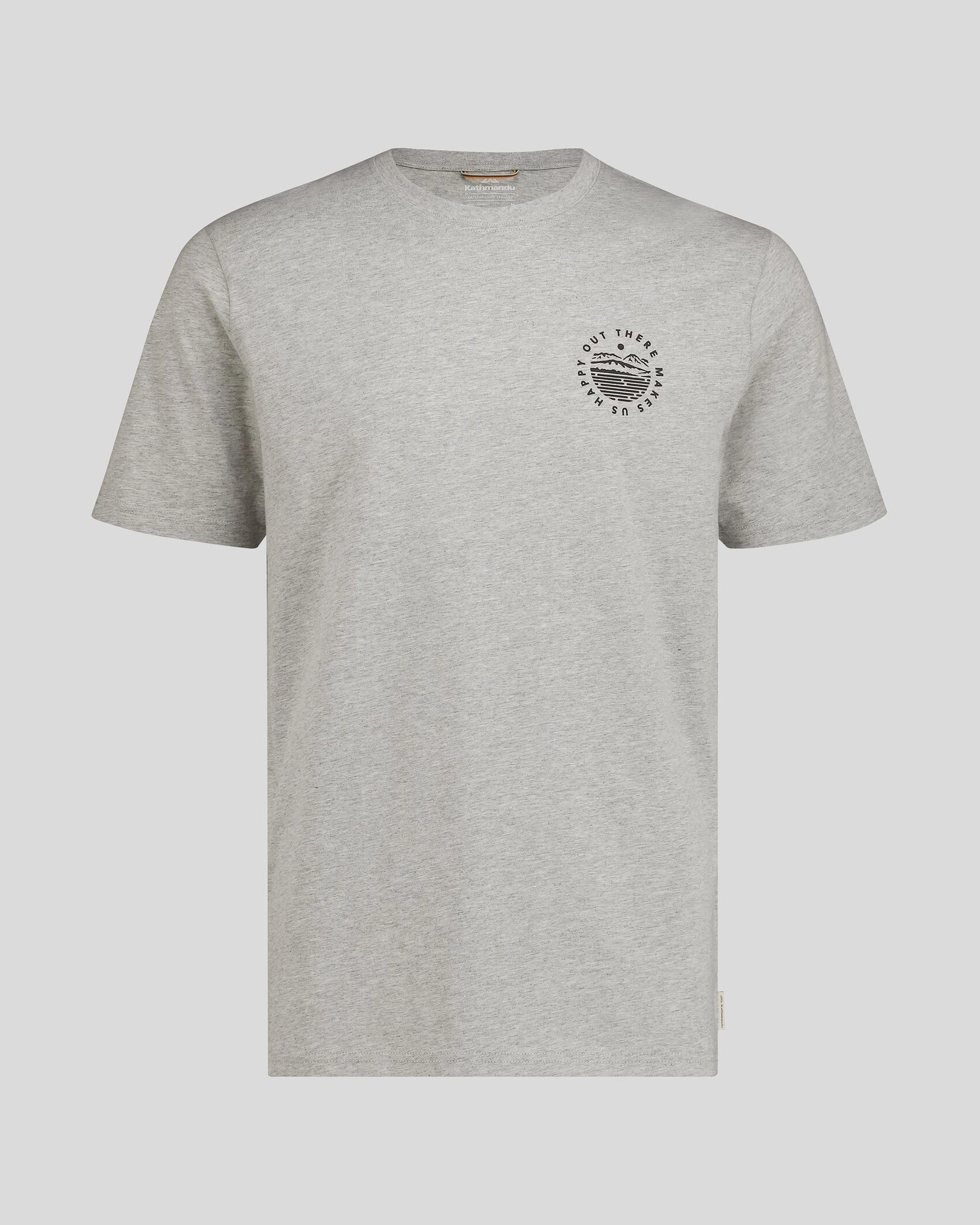 Men's OT Organic Cotton T-shirt - Light Grey Marle ResilientStretch MultiPocket Design