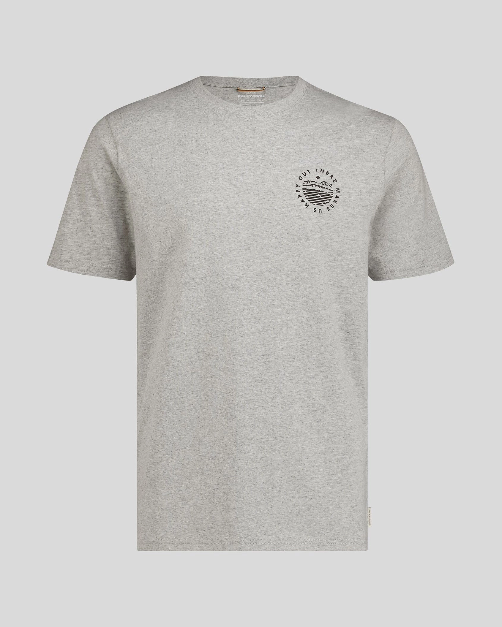 Men's OT Organic Cotton T-shirt - Light Grey Marle Friction Resistant Edges Durable Overlock Stitch