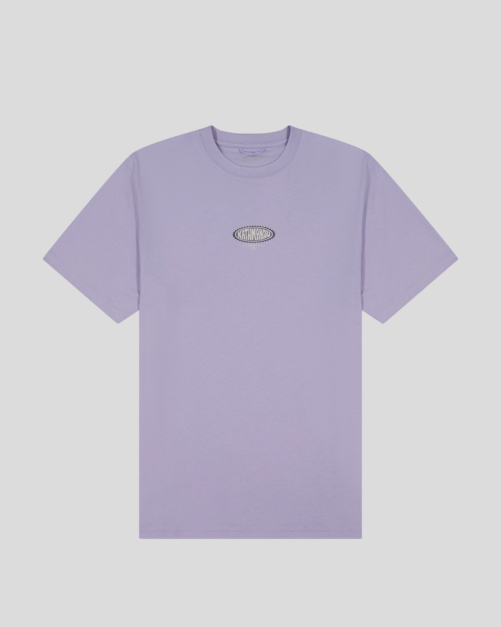 Layered Collar Structure Petal Sleeve Architecture Men??s Retro Badge Organic Cotton T-Shirt - Dusty Lilac