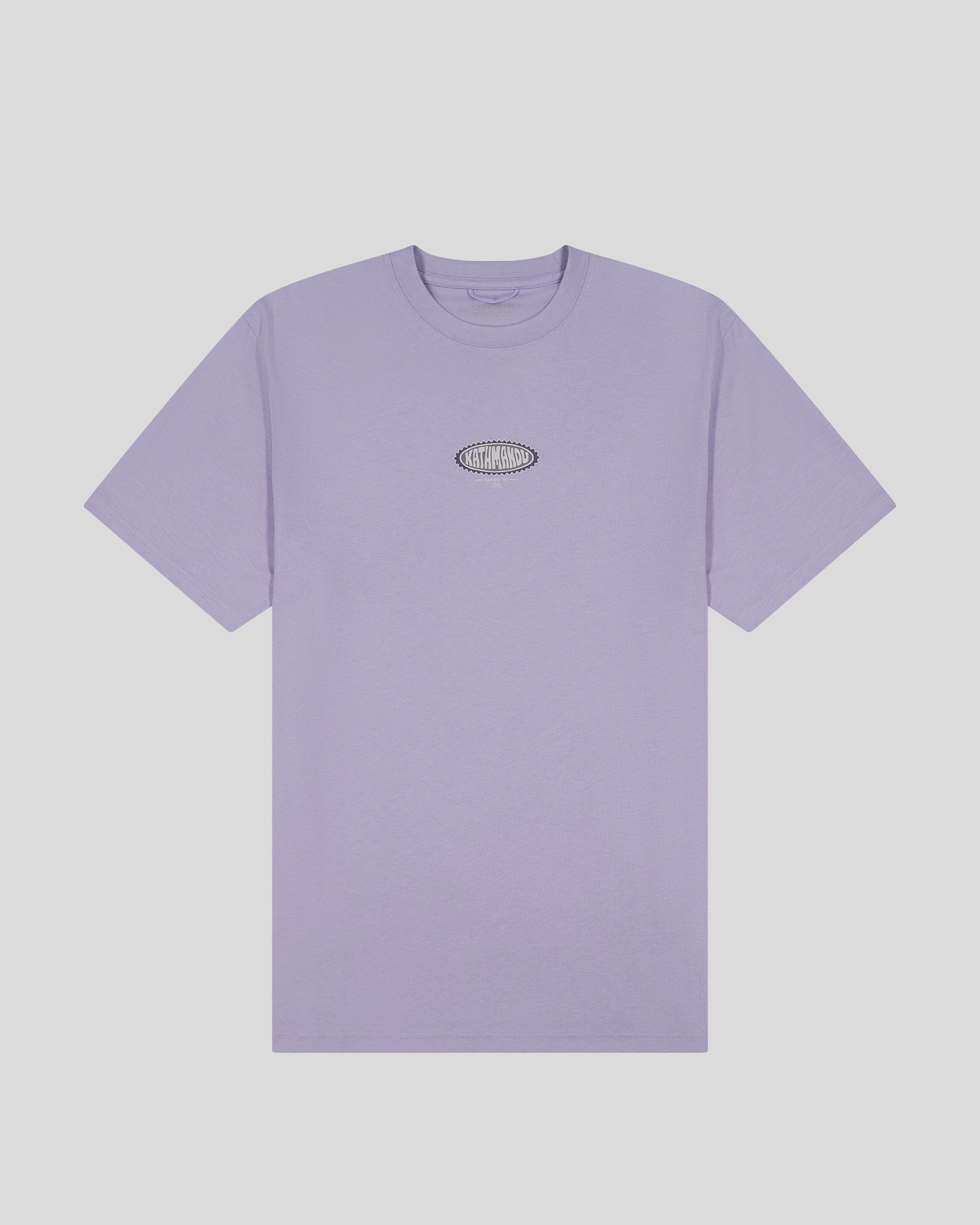 Men??s Retro Badge Organic Cotton T-Shirt - Dusty Lilac AntiStaticLining PreShrunkFabric