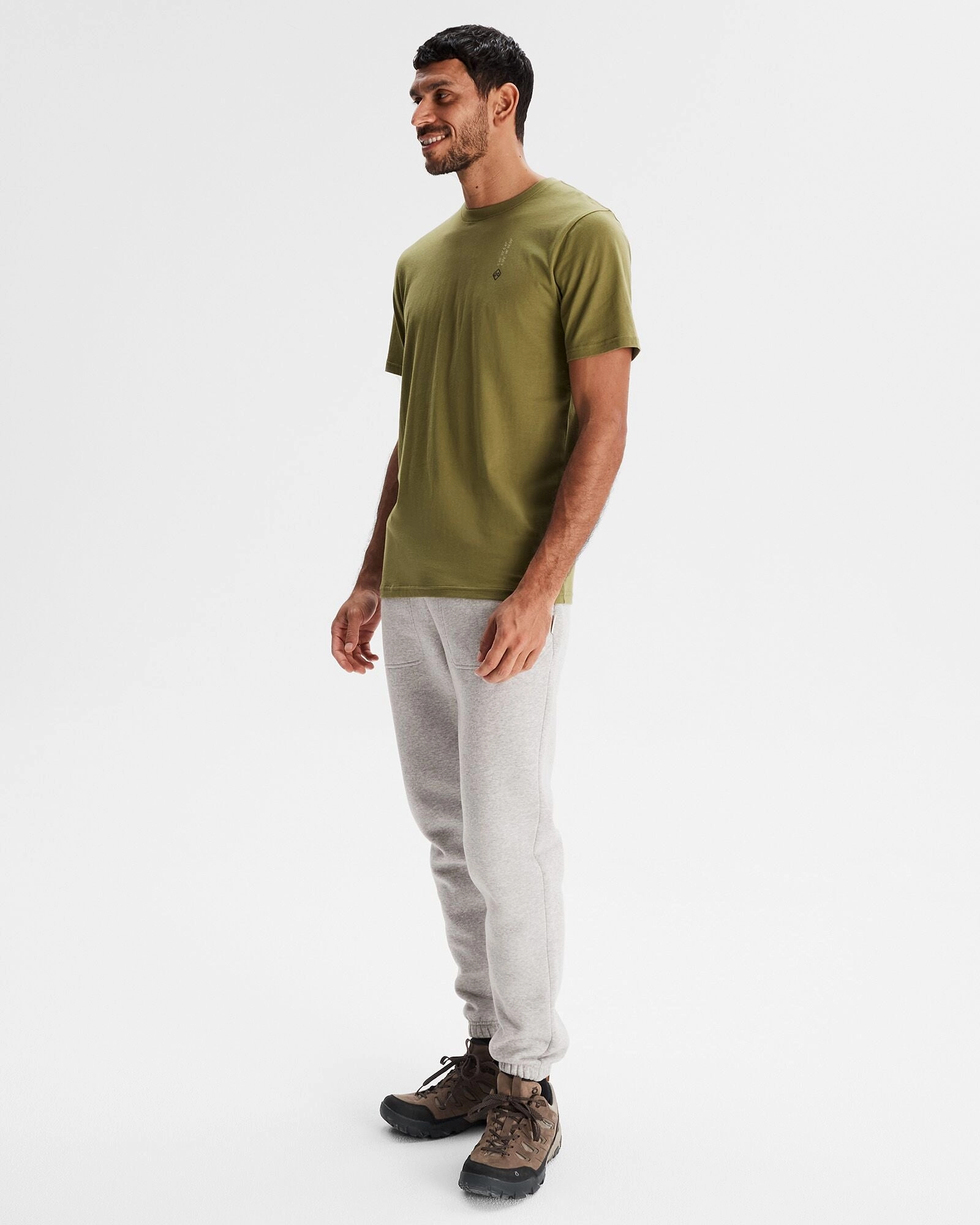 Weighted Hem Men's Ride the River Organic Cotton T-shirt - Dark Fern