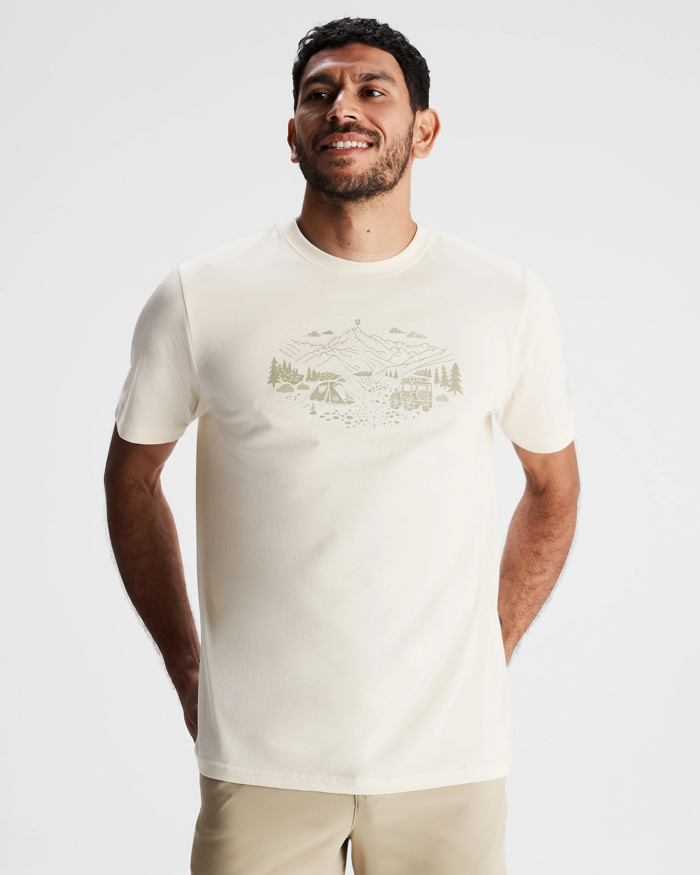Men's Ridgeline Organic Cotton T-shirt - Natural Sustainable Material Blend