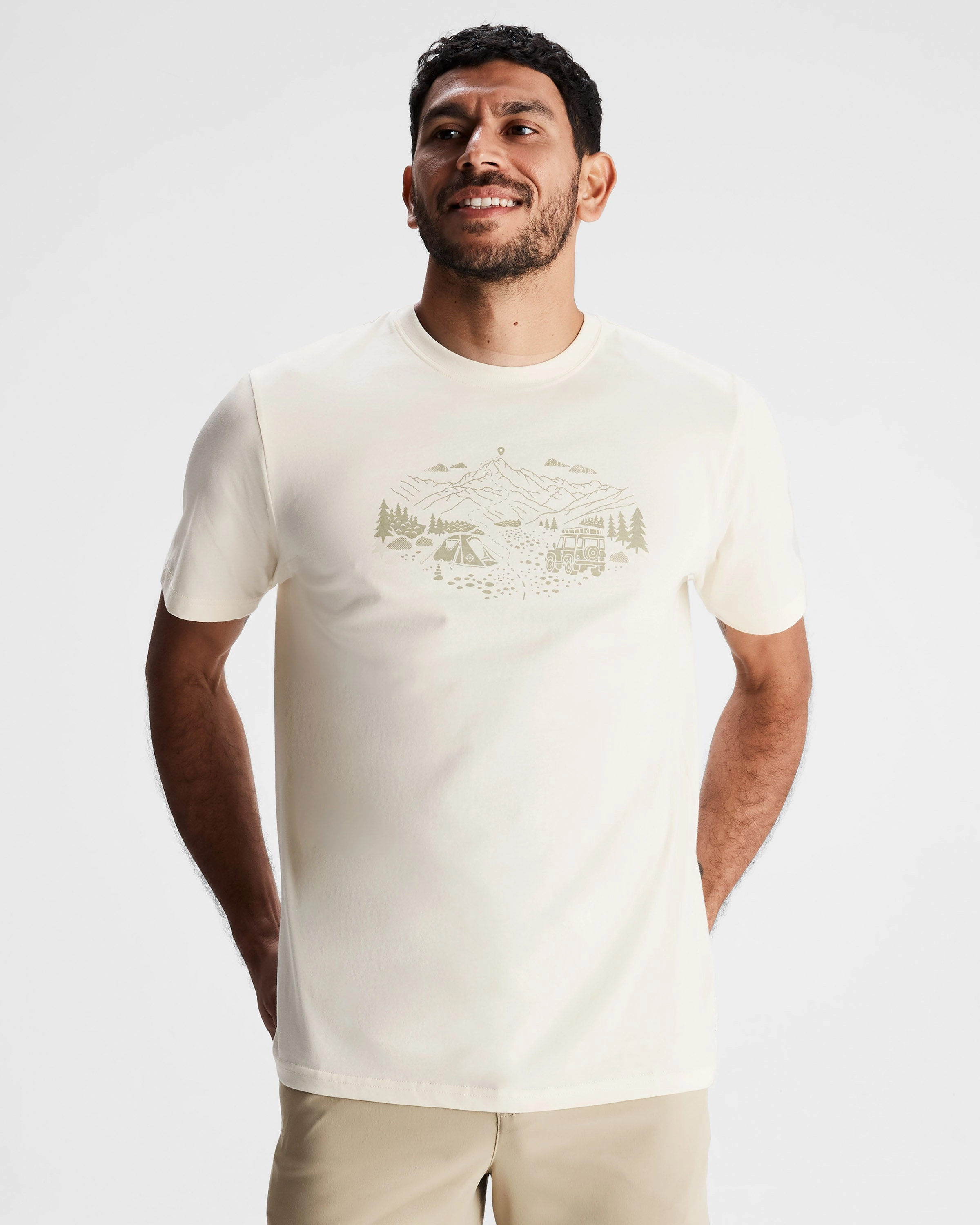 Men's Ridgeline Organic Cotton T-shirt - Natural Stylish T-shirt