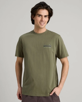 NonIrritating Seams Men's Summit Print Organic Cotton T-shirt - Beech