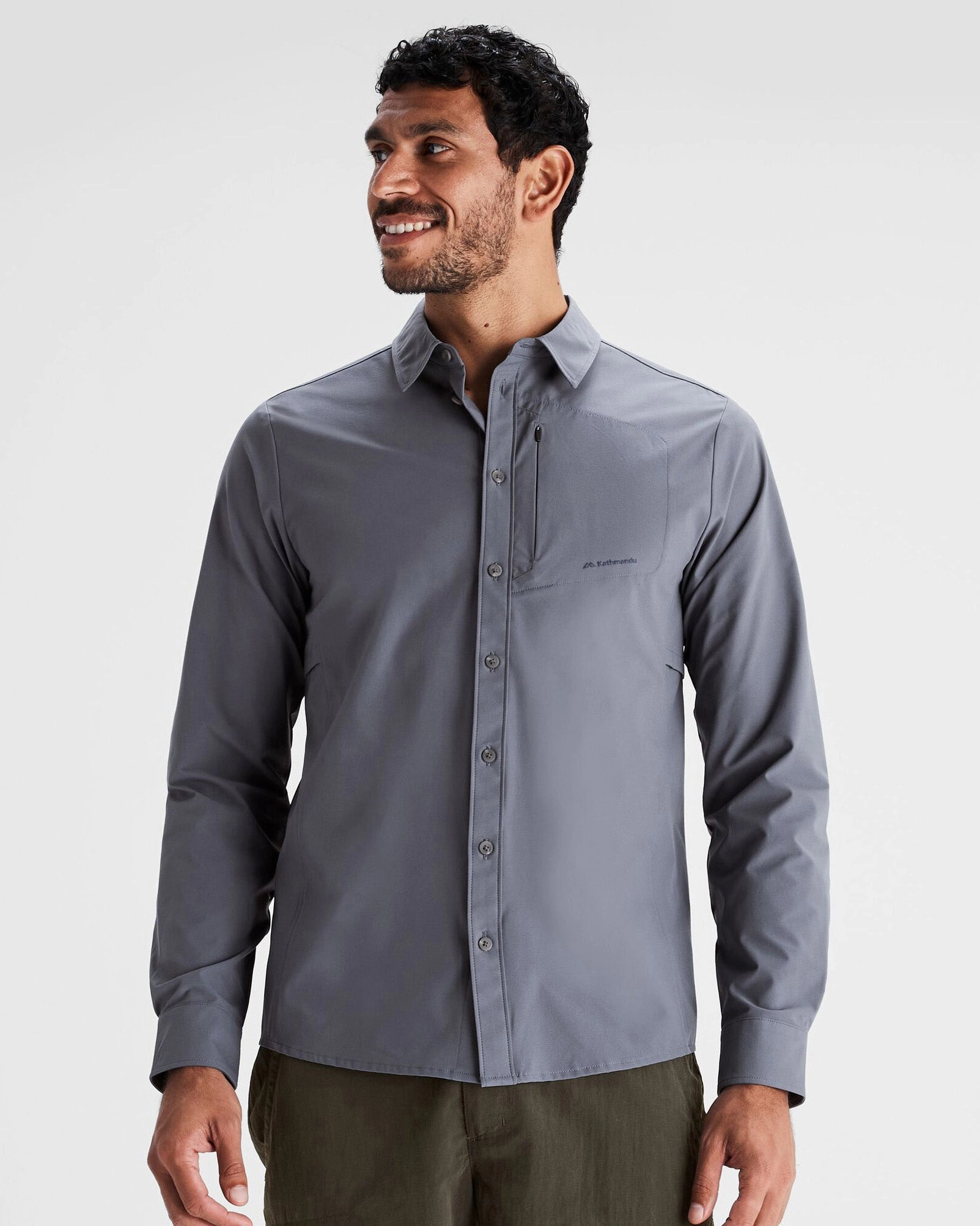 Men's Sun Breaker Long Sleeve Shirt - Light Navy Seasonal Wear