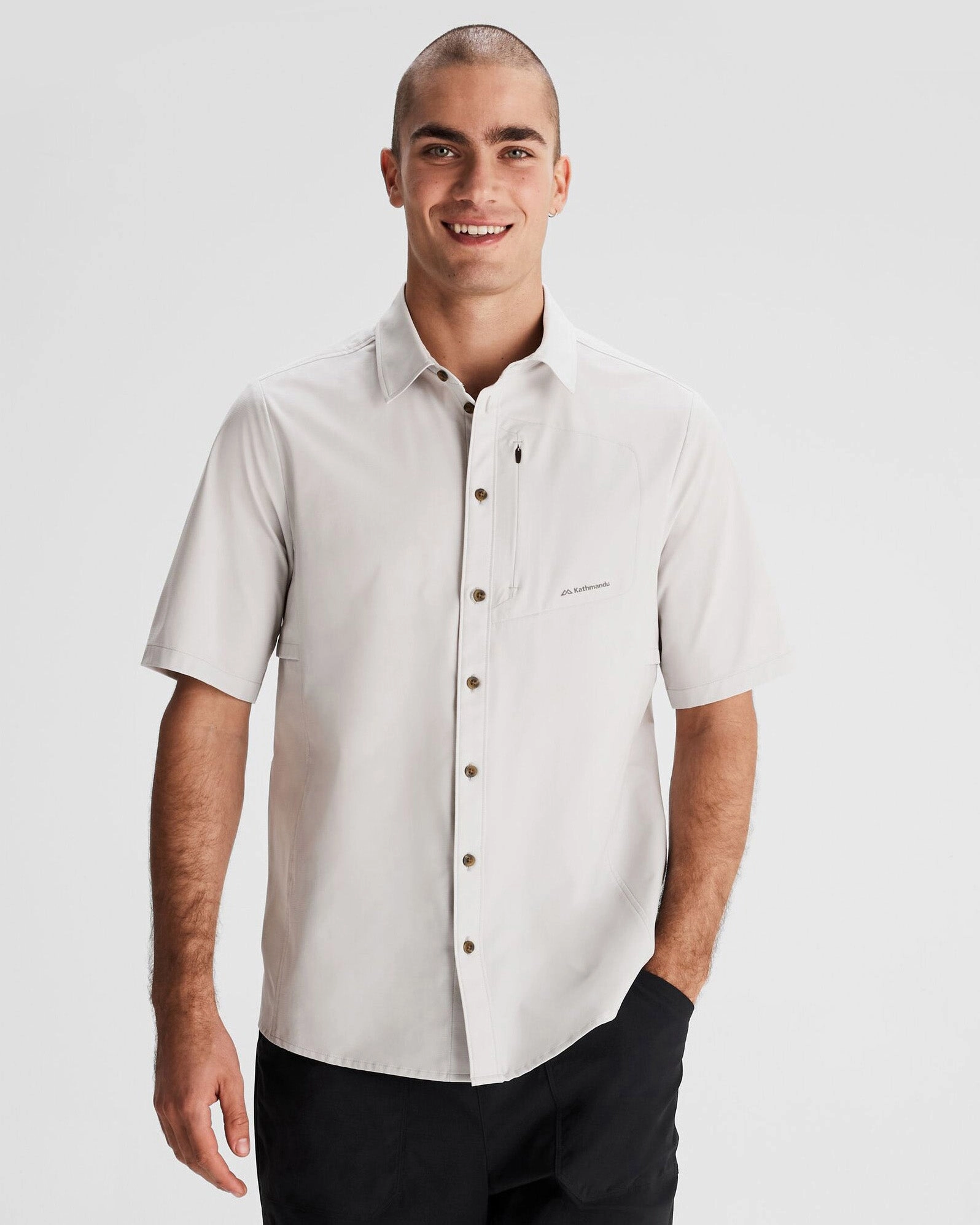 Men's Sun Breaker Short Sleeve Shirt - Mist Brushed Inner Lining Gym Wear