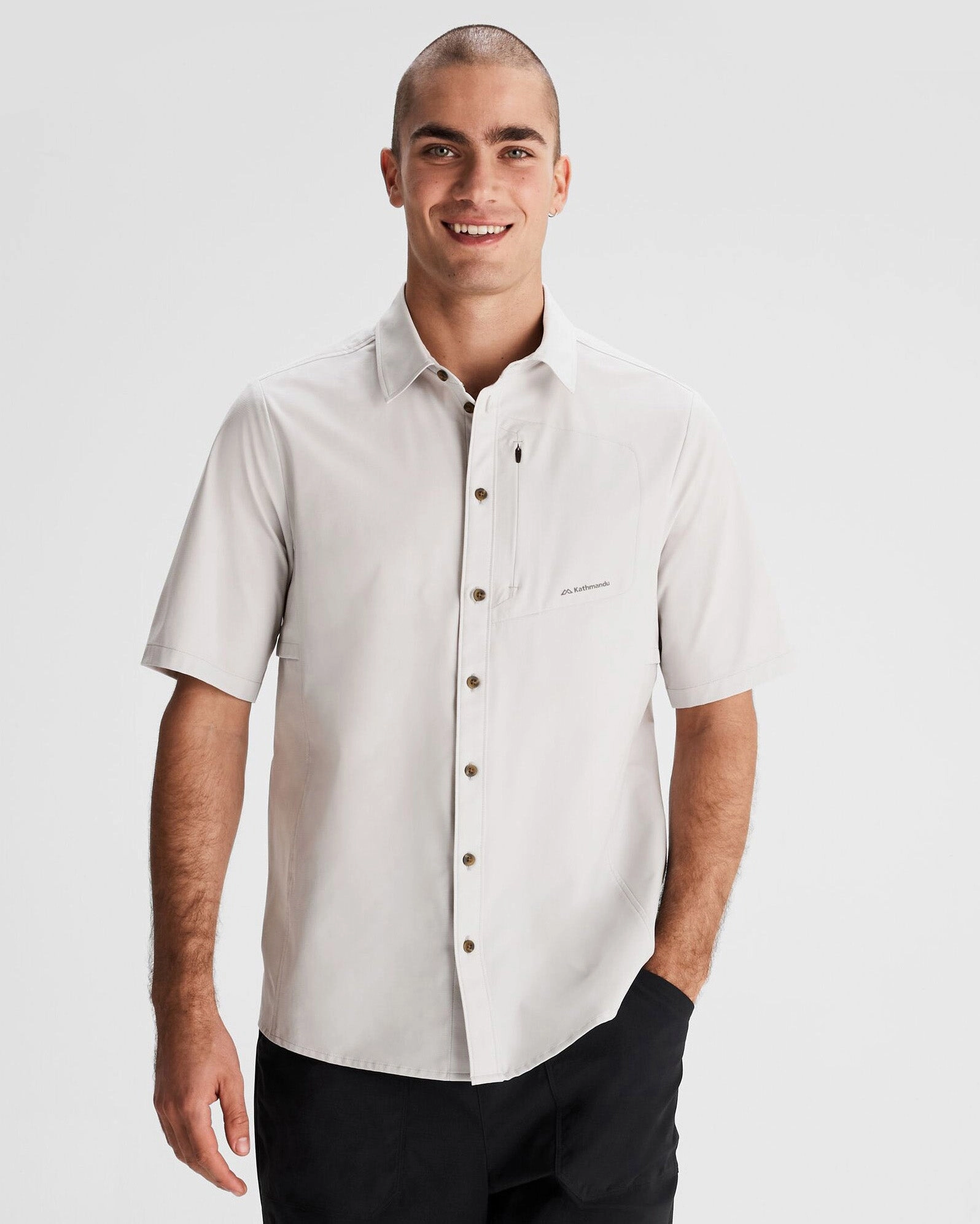 Roomy Cut Snug feel Men's Sun Breaker Short Sleeve Shirt - Mist