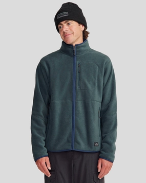 High Collar Structure Street Comfort Fit Men's Trailhead Fleece Jacket - Deep Forest