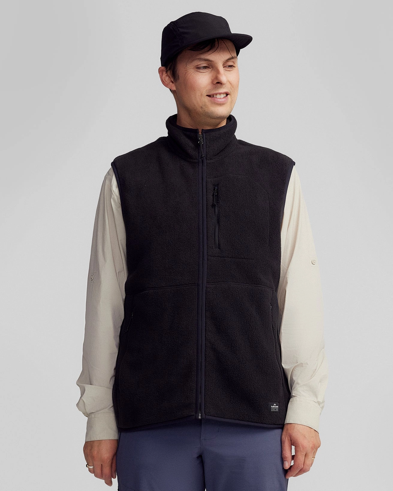 Warm Layer Option Zippered Closures Men's Trailhead Fleece Vest - Black Stingray
