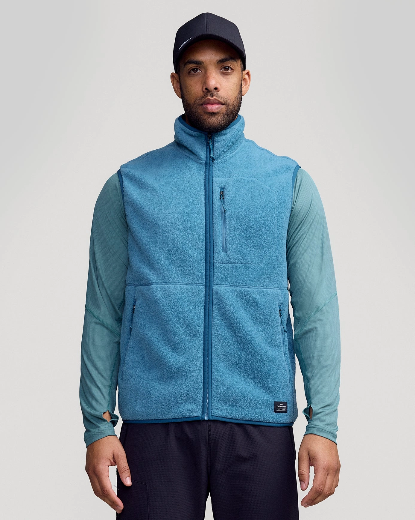 Smooth Finish Men's Trailhead Fleece Vest - Washed Blue