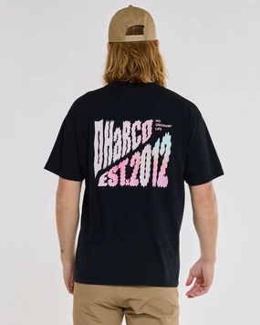 Mens Cotton Tee | Black Elegant Detail