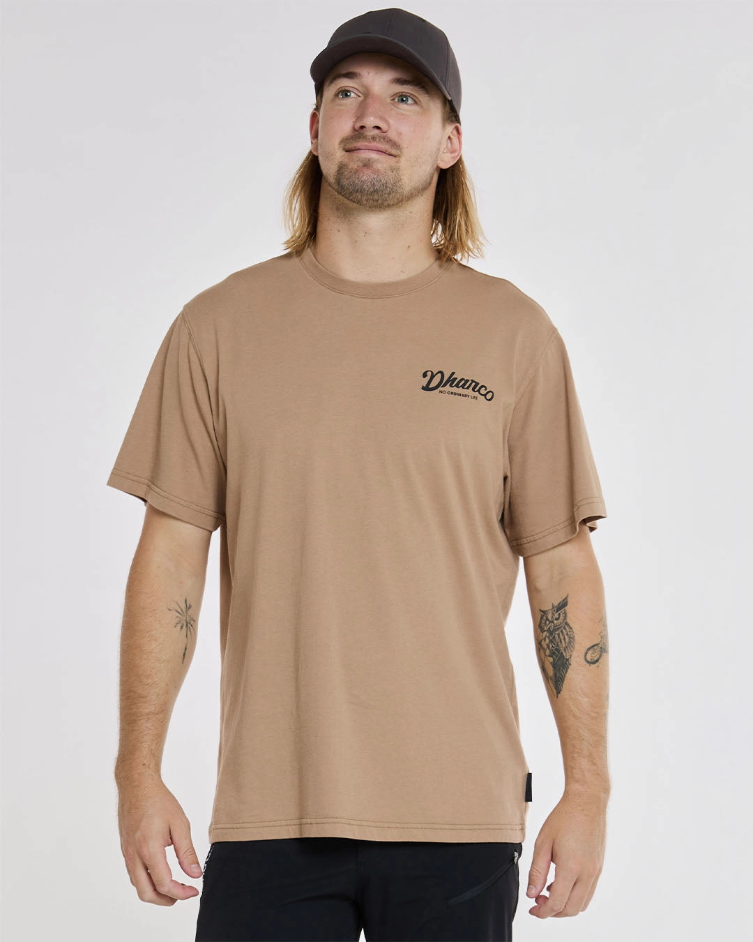 Mens Cotton Tee | Dust Flexible Ribbed Cuffs Comfort and Ease