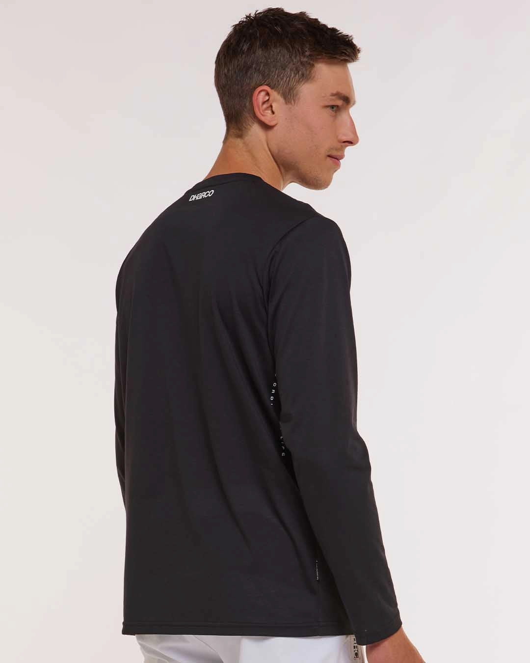 Trendy Mens Long Sleeve Tech Tee | Stealth
