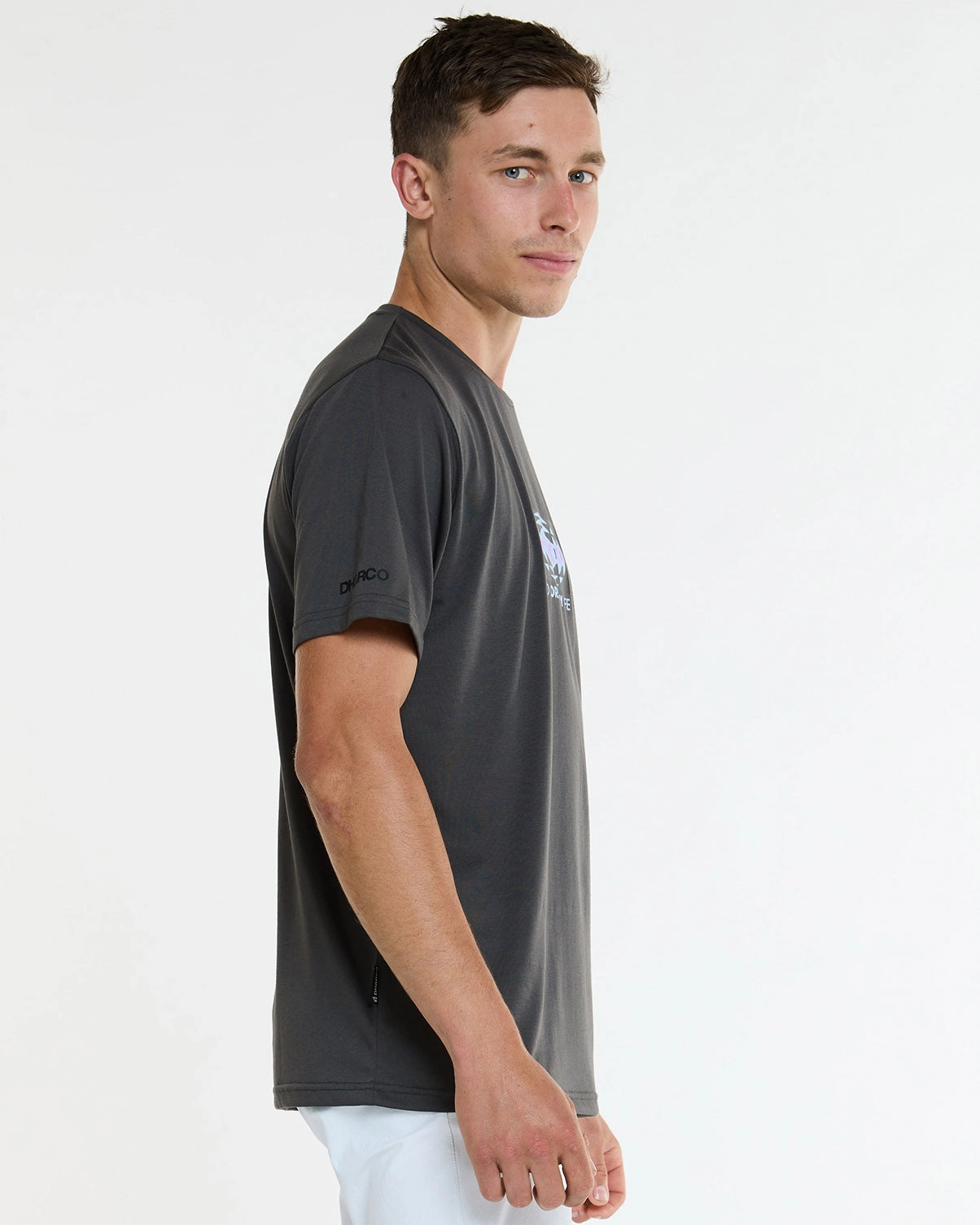 layerable Mens Short Sleeve Tech Tee | Charcoal