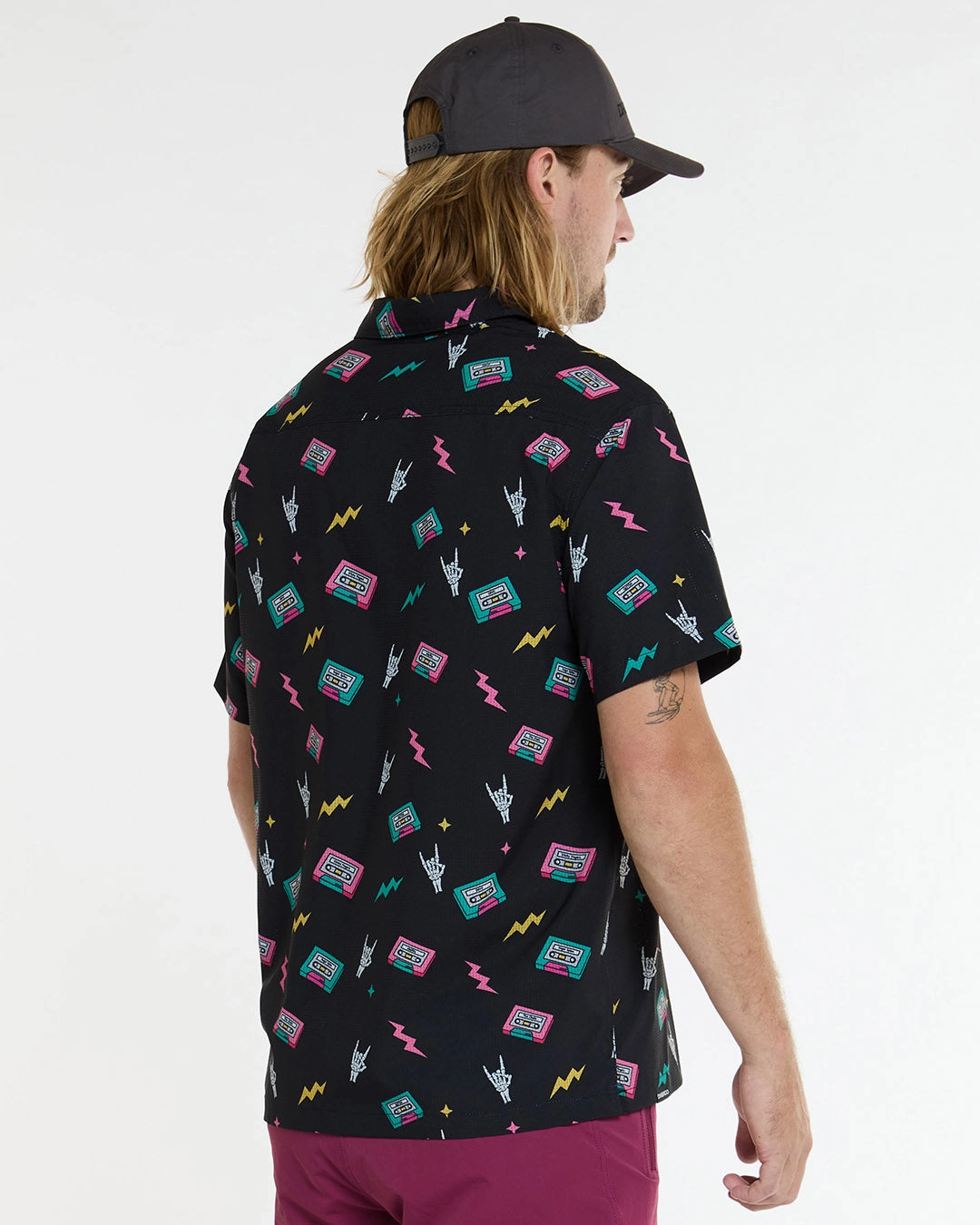 Mens Tech Party Shirt | Mix Tape Glossy Texture