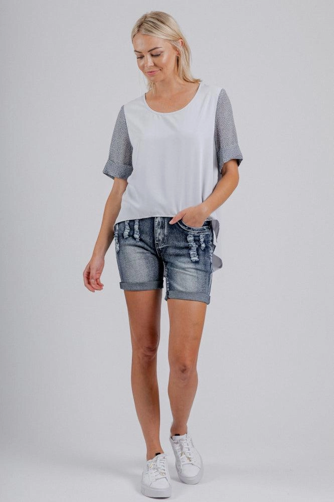 Mi Moso Boyfriend Short Blue Daily Layer