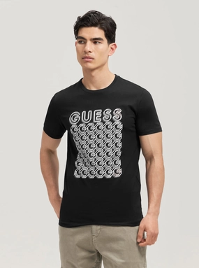 Button Down Collar Eco Black Logo Chain T-Shirt