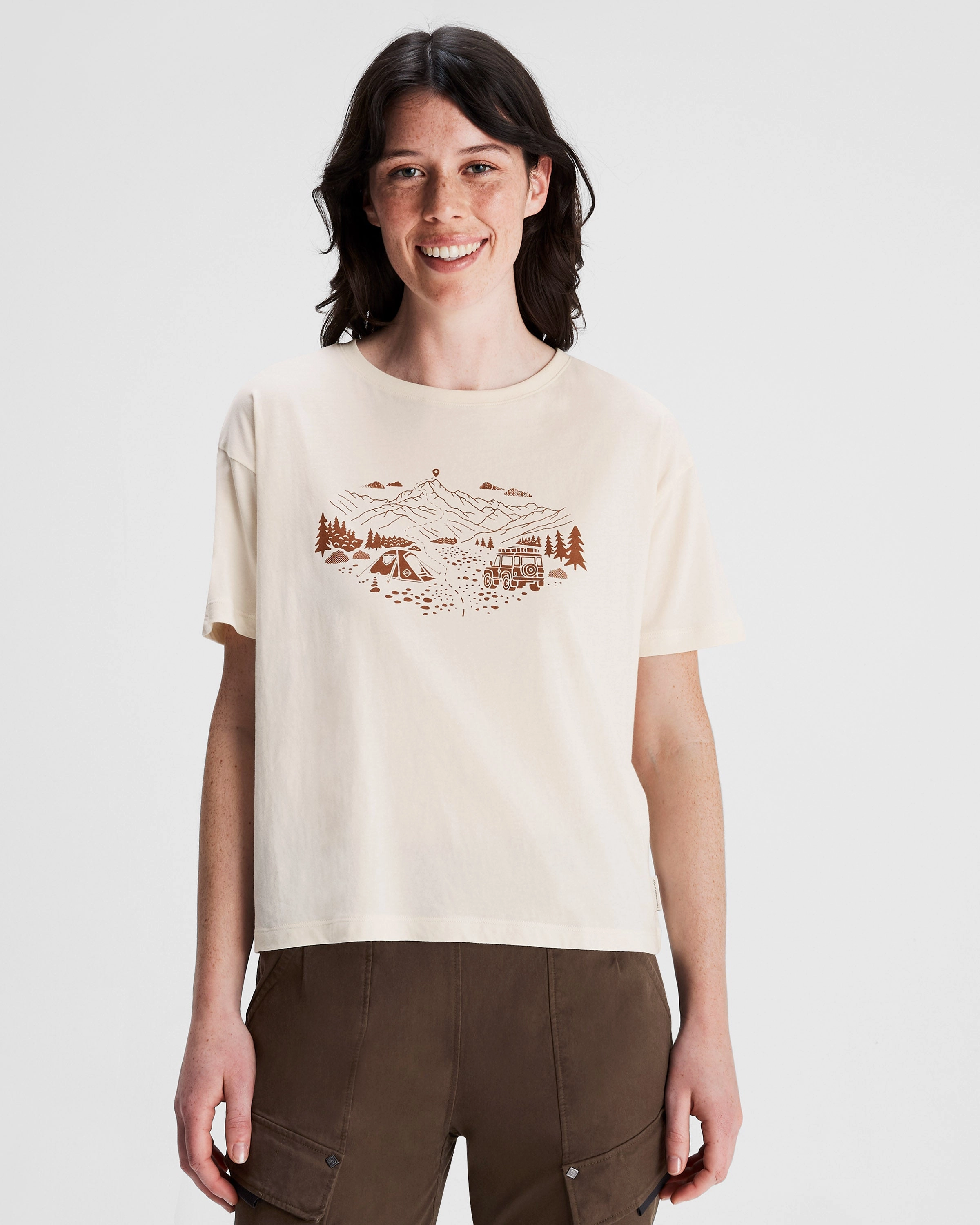 Unstructured Fit Women's Ridgeline Organic Cotton T-shirt - Natural